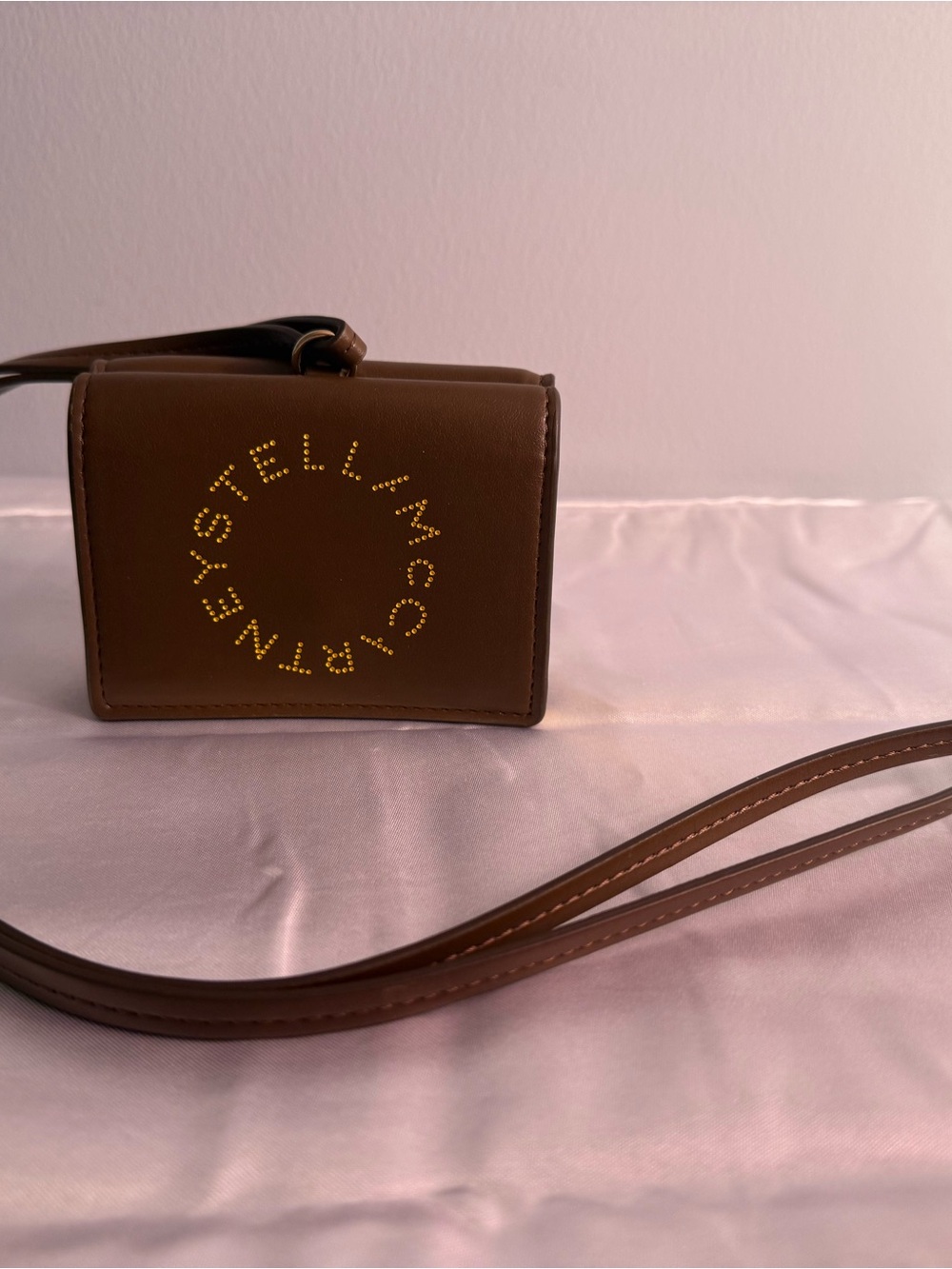Stella McCartney Brown Eco string wallet. Genuine.
